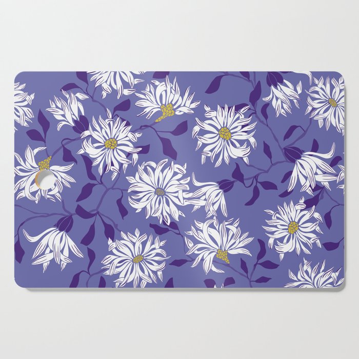 Very peri chrysanthemums Cutting Board Gallery Image 1
