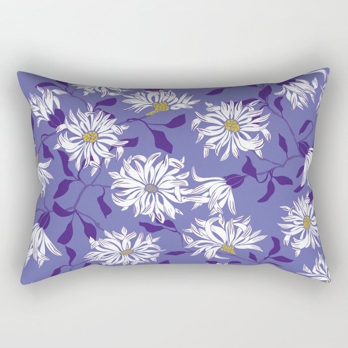 Very peri chrysanthemums Rectangular Pillow Gallery Image 1