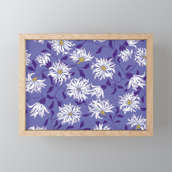 Very peri chrysanthemums Mini Art Print Gallery Image 1