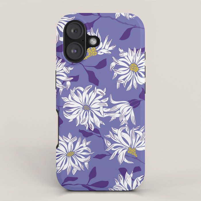 Very peri chrysanthemums iPhone Case Gallery Image 1