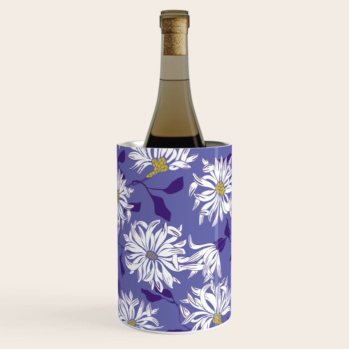 Very peri chrysanthemums Wine Chiller Gallery Image 1