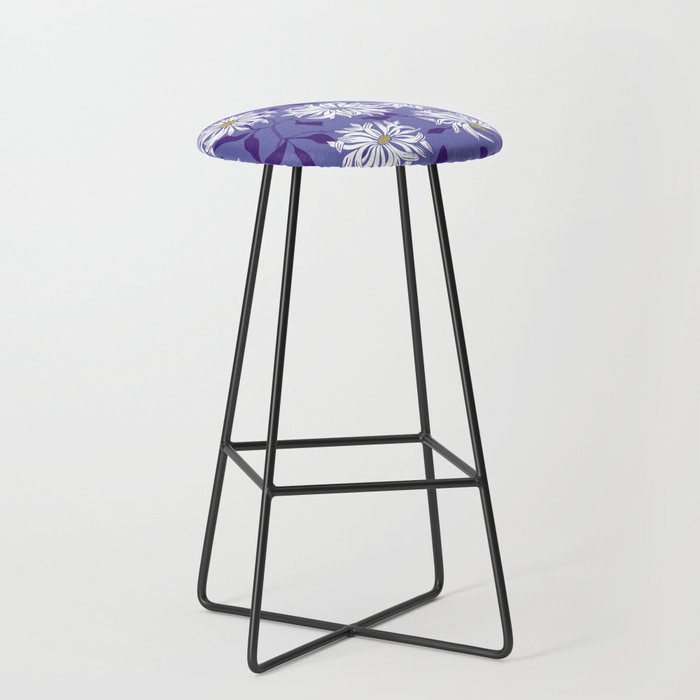 Very peri chrysanthemums Stool Gallery Image 1