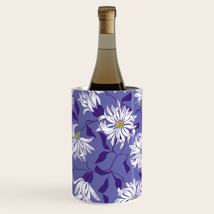 Very peri chrysanthemums Wine Chiller Gallery Image 2