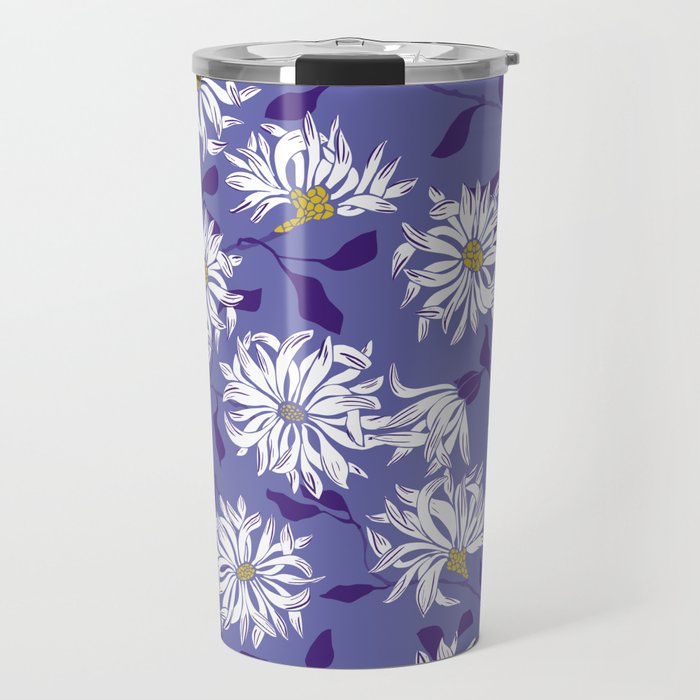 Very peri chrysanthemums Travel Mug Gallery Image 1
