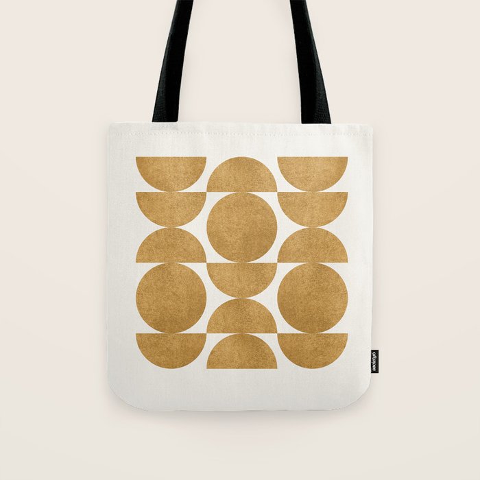 Gold Retro Scandinavian - Mid Century Modern Tote Bag Gallery Image 1