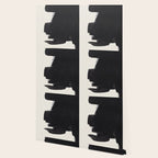 Mid Century Modern Minimalist Abstract Art Brush Strokes Black & White Ink Art Colorfield Wallpaper Gallery Image 2