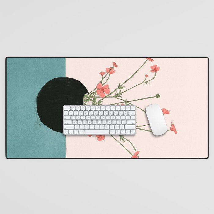 Blooming Wildflowers Rose Desk Mat Gallery Image 1