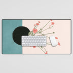 Blooming Wildflowers Rose Desk Mat Gallery Image 1