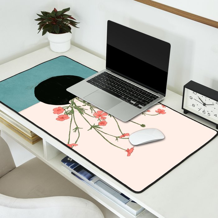 Blooming Wildflowers Rose Desk Mat Gallery Image 2