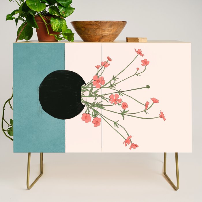 Blooming Wildflowers Rose Credenza Gallery Image 1