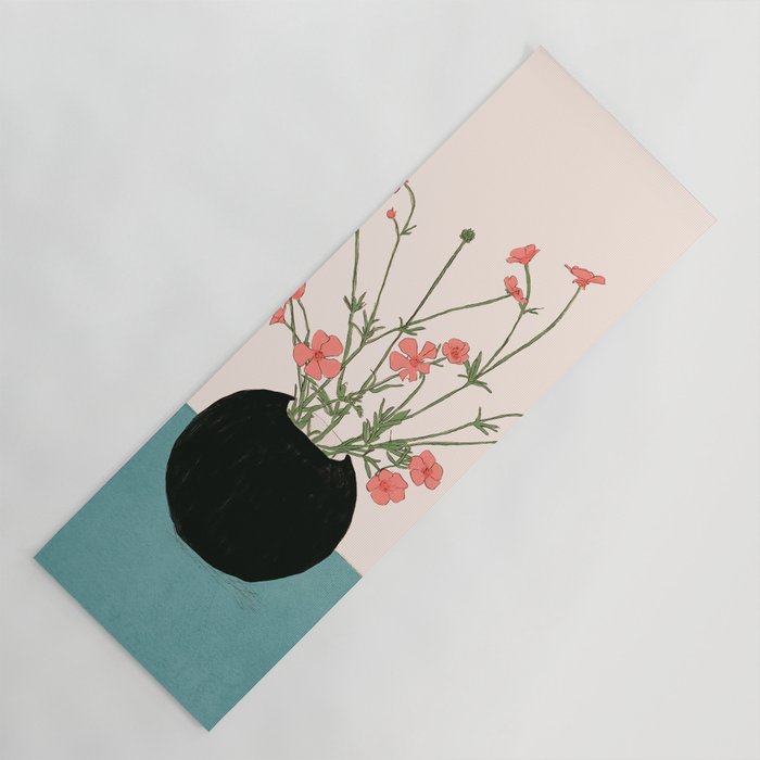 Blooming Wildflowers Rose Yoga Mat Gallery Image 1