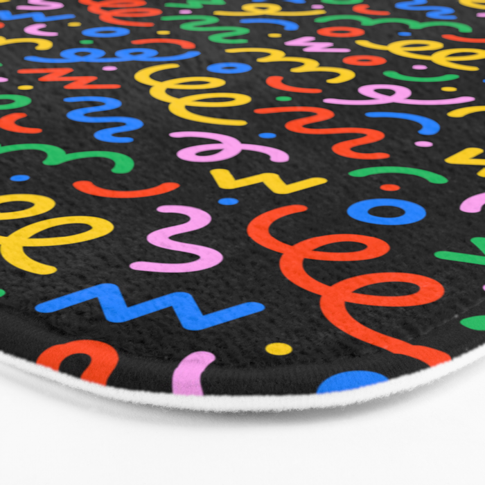 Fun colorful doodle art pattern Bath Mat Gallery Image 3