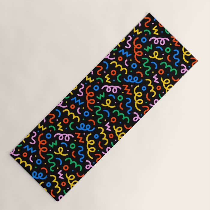 Fun colorful doodle art pattern Yoga Mat Gallery Image 1