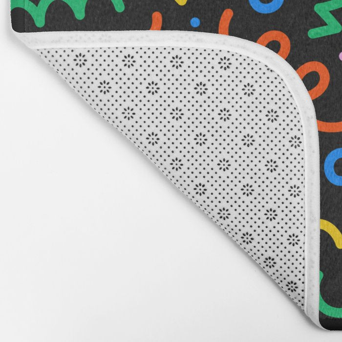Fun colorful doodle art pattern Bath Mat Gallery Image 2
