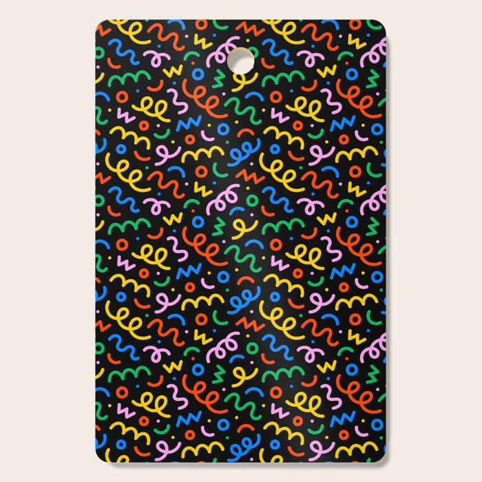Fun colorful doodle art pattern Cutting Board Gallery Image 1