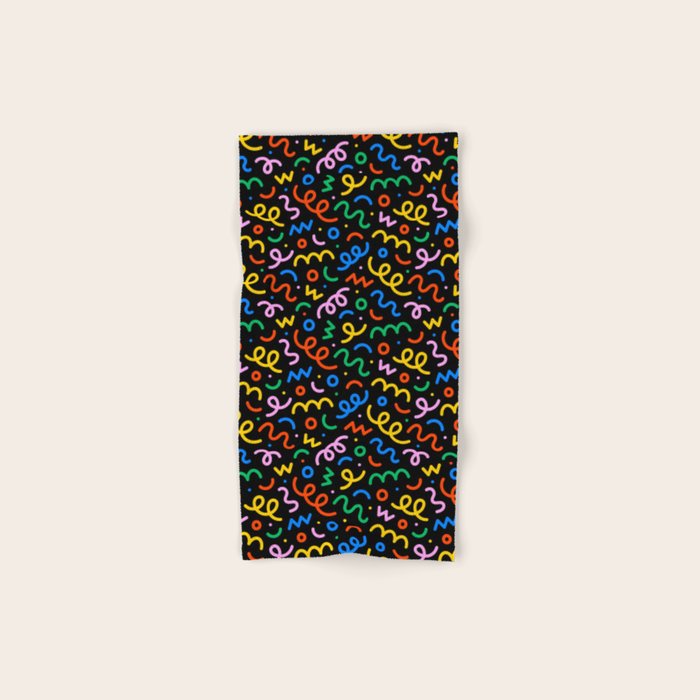 Fun colorful doodle art pattern Bath Towel Gallery Image 1