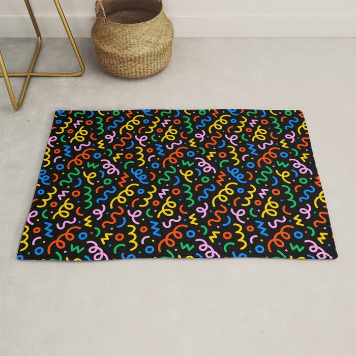 Fun colorful doodle art pattern Rug Gallery Image 1