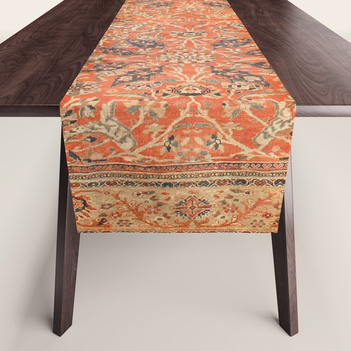 Antique Persian Sultanabad Rug Print Table Runner Gallery Image 1
