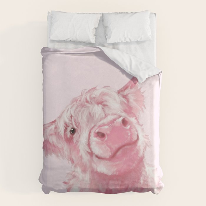 Highland Cow Pink Duvet Cover Gallery Image 6