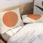 Red Sunset Circle Stripes Mid Century Modern Minimalist Rothko Inspired Colourfield Stripes Pillow Sham Gallery Image 2