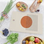 Red Sunset Circle Stripes Mid Century Modern Minimalist Rothko Inspired Colourfield Stripes Cutting Board Gallery Image 2