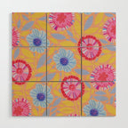 Folk Floral Blossoms in Pastel Pink Wood Wall Art Gallery Image 1