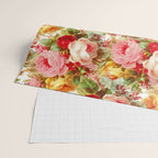 Boho chic pink yellow red roses floral vintage painting Wrapping Paper Gallery Image 2