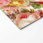 Boho chic pink yellow red roses floral vintage painting Welcome Mat Gallery Image 2