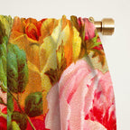 Boho chic pink yellow red roses floral vintage painting Window Curtain Gallery Image 2