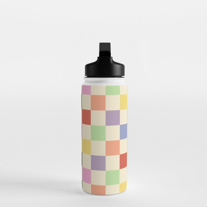 Colorful Checkered Pattern Water Bottle Gallery Image 3