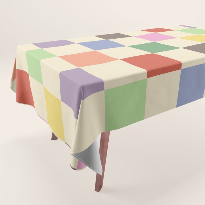 Colorful Checkered Pattern Tablecloth Gallery Image 1