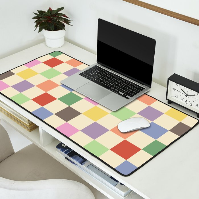 Colorful Checkered Pattern Desk Mat Gallery Image 2
