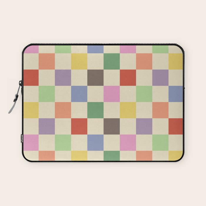 Colorful Checkered Pattern Laptop Sleeve Gallery Image 1