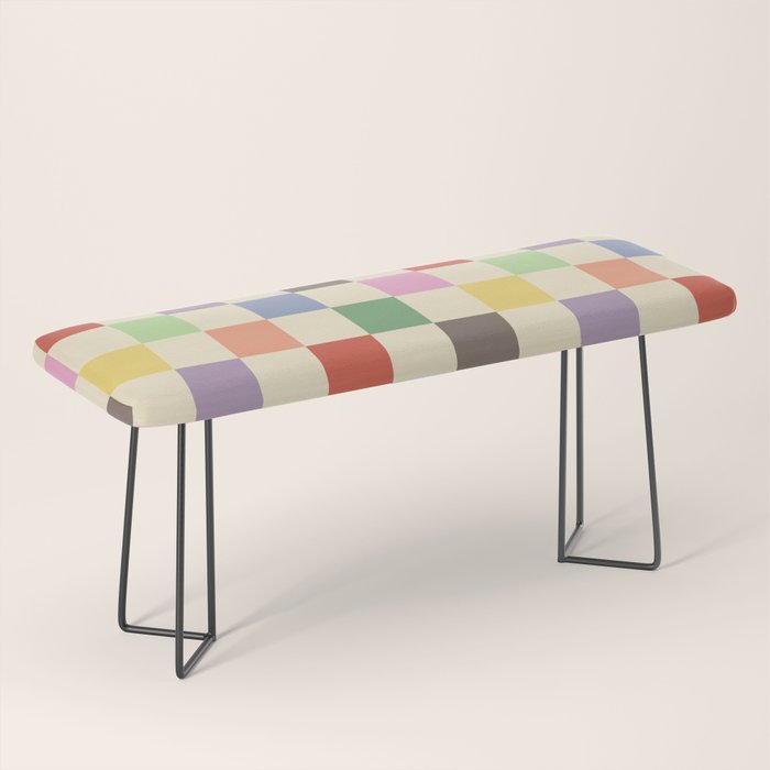 Colorful Checkered Pattern Bench Gallery Image 1