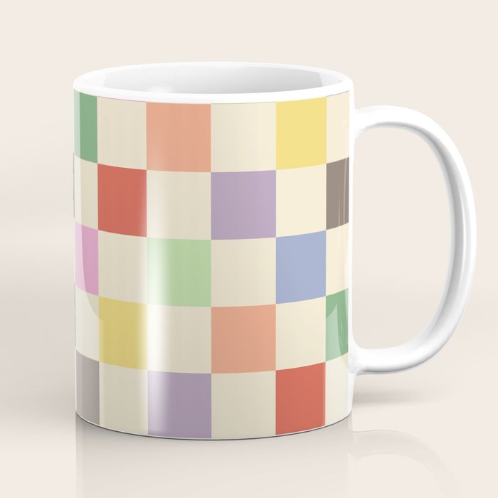 Colorful Checkered Pattern Coffee Mug Gallery Image 1
