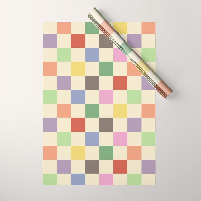 Colorful Checkered Pattern Wrapping Paper Gallery Image 1