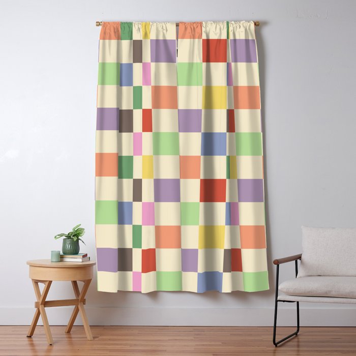 Colorful Checkered Pattern Window Curtain Gallery Image 5