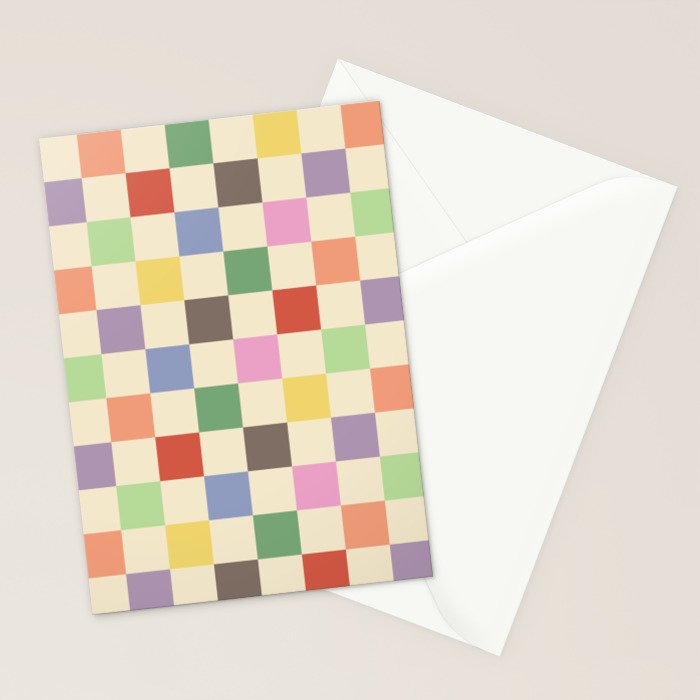 Colorful Checkered Pattern Stationery Card Gallery Image 2