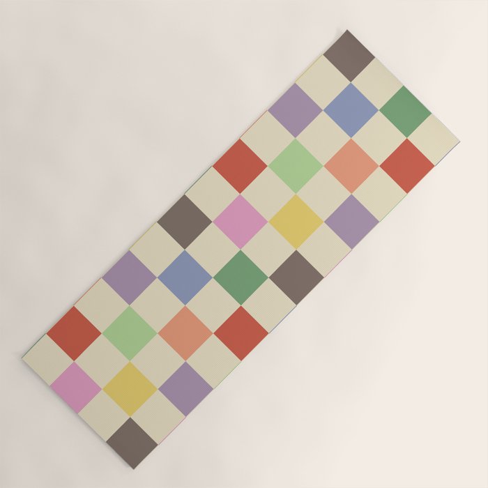 Colorful Checkered Pattern Yoga Mat Gallery Image 1