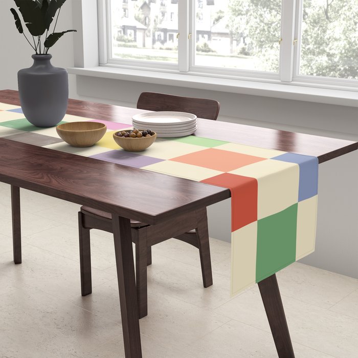 Colorful Checkered Pattern Table Runner Gallery Image 2