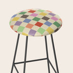 Colorful Checkered Pattern Stool Gallery Image 2
