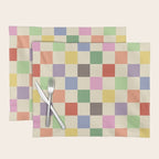 Colorful Checkered Pattern Placemat Gallery Image 1