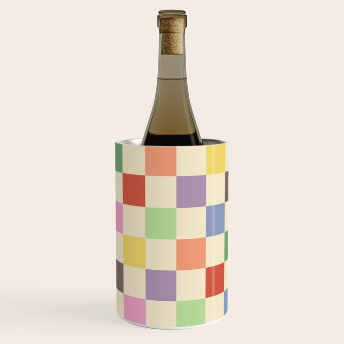 Colorful Checkered Pattern Wine Chiller Gallery Image 3