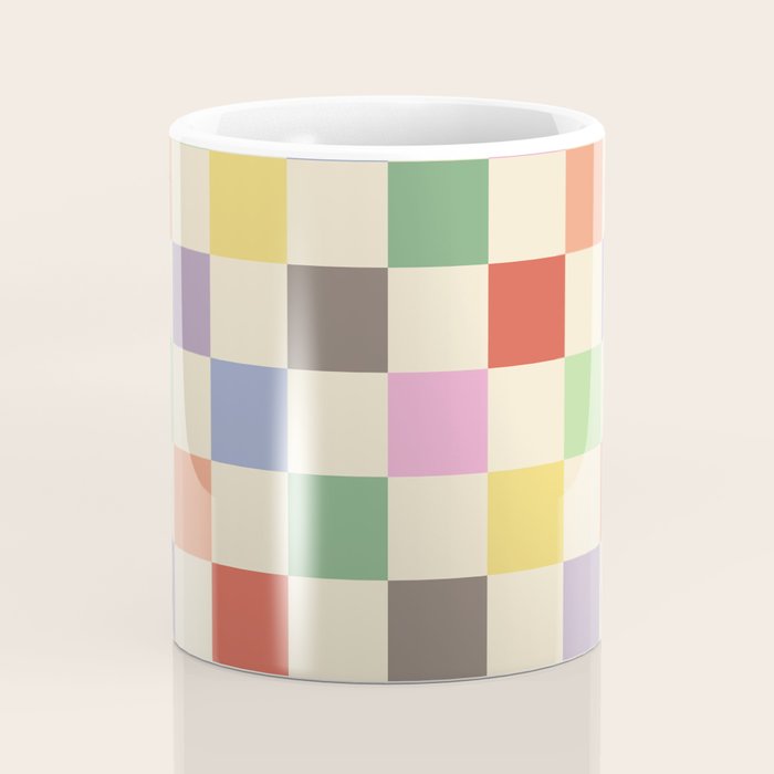 Colorful Checkered Pattern Coffee Mug Gallery Image 4
