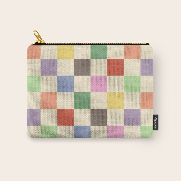 Colorful Checkered Pattern Carry All Pouch Gallery Image 1