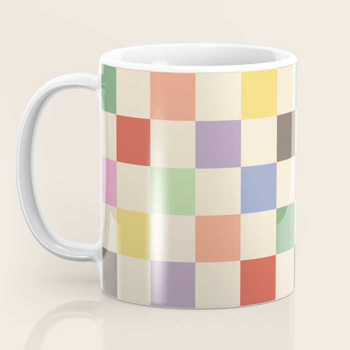 Colorful Checkered Pattern Coffee Mug Gallery Image 3