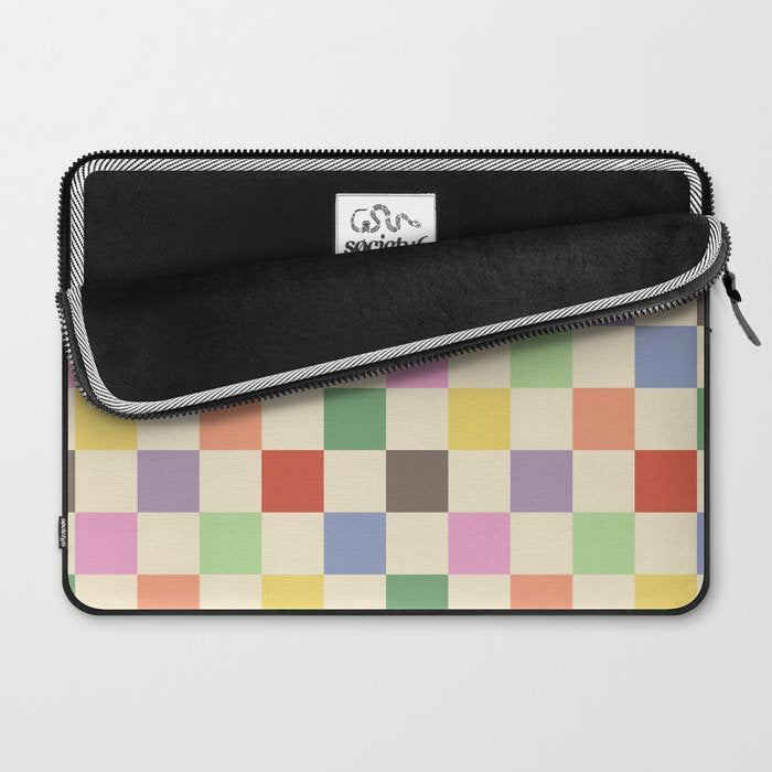 Colorful Checkered Pattern Laptop Sleeve Gallery Image 2