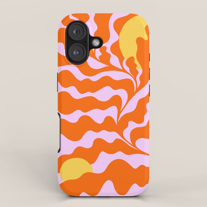 Matisse cut-outs - Pink & Orange Leaf on Sun iPhone Case Gallery Image 1