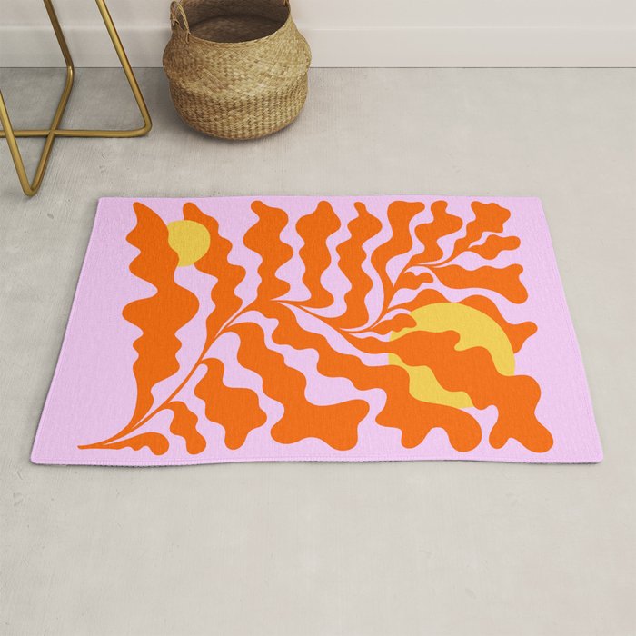 Matisse cut-outs - Pink & Orange Leaf on Sun Rug Gallery Image 1