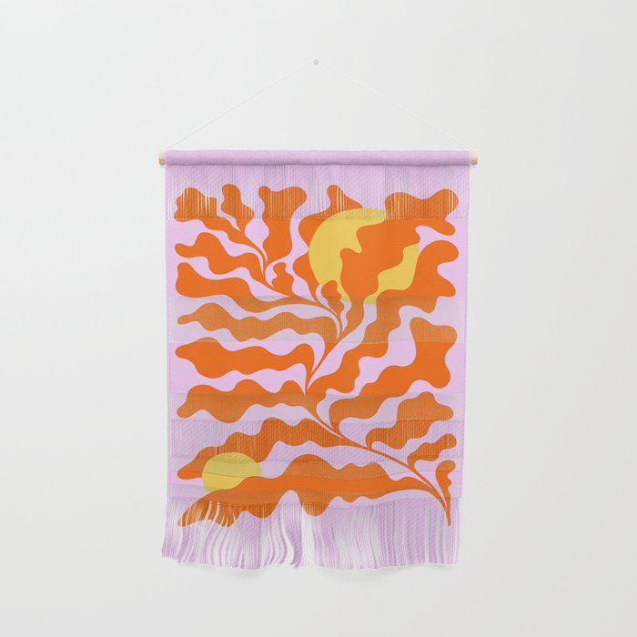 Matisse cut-outs - Pink & Orange Leaf on Sun Wall Hanging Gallery Image 1